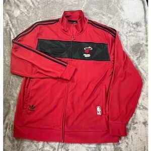 Adidas Originals Miami Heat NBA Track Jacket Red Black Limited Edition Mens XL